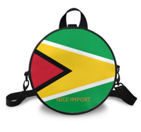 Tas Selempang Bendera Grenada untuk Wanita, Tas Tangan Bulat PU dengan Resleting untuk Penggunaan Sehari-hari, Dompet Ponsel, Tas Selempang Wanita Trendi
