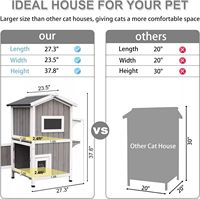 Vente en gros d'usine - Maison pour chat en bois écologique imperméable - Utilisation en extérieur et en intérieur - Toutes saisons - Meubles classiques pour chat - Lit pour chat
