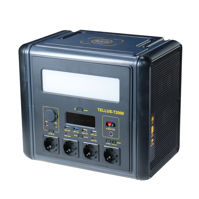2000W Peak 4000W 1536WH LiFePO4 Outdoor Portable Energy Storage Power Station Supply with Pure Sine Wave Emergency Charging