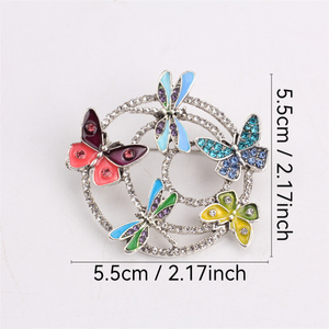 เข็มกลัดรูปผีเสื้อและแมลงปอประดับเพชรพลอยสำหรับผู้หญิง รุ่นพรีเมียม ดีไซน์ใหม่ เหมาะสำหรับติดเสื้อสูทหรือเสื้อแจ็คเก็ต - Product Image 4