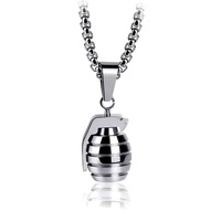 Collier en Acier Inoxydable Personnalité Amitié Couple Pendentif Bijoux Grenade Pendentif Colliers pour Unisexe