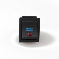 Interrupteur à bascule industriel noir LANZMFG KCD4-201NM-4P, AC 250V 16A, 4 broches, ON-OFF, à enclenchement rapide, 2 voies, avec voyant LED vert et rouge, 25*31mm