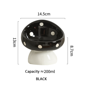 Juego de cuencos de cerámica <span class=keywords><strong>para</strong></span> <span class=keywords><strong>gatos</strong></span> en forma de seta Plato de <span class=keywords><strong>comida</strong></span> elevado duradero - Product Image 5