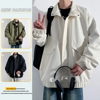 Veste décontractée pour homme, style rétro en cuir PU, design printanier, veste en cuir de motard avec poches sur les manches