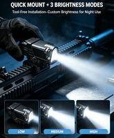 Lampe torche tactique rechargeable USB-C AURORA, étanche IP67, 1200 lumens, en aluminium aéronautique, réglable, ALO-GL1 LED Gunlight