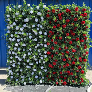 L'alta qualità 3D ha arrotolato il pannello delle rose di Rayon la parete verde del sistema della foresta lo sfondo floreale della parete per il matrimonio & la decorazione di natale - Product Image 3