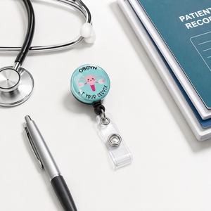 Porte-<span class=keywords><strong>badge</strong></span> rétractable personnalisé en époxy, mignon, pour infirmière ou médecin d'hôpital, avec clip ceinture, logo laser, marque privée, prêt pour FBA - Product Image 6