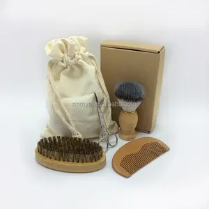 Venta caliente exquisito promocional personalizado madera respetuoso del medio ambiente de la barba de los hombres peine