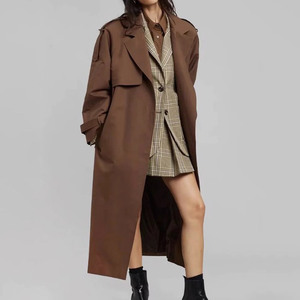 <span class=keywords><strong>Trench</strong></span> da <span class=keywords><strong>donna</strong></span> in stile britannico con cintura e giacca lunga con ampio Design tascabile - Product Image 6