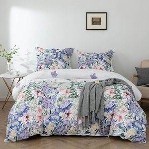 New Luxury Custom Ultra Soft Bedding <strong>Set</strong> Floral Print <strong>Duvet</strong> Cover <strong>Set</strong> <strong>Purple</strong> Bedding <strong>Sets</strong> - Product Image 1