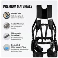 Exosquelette lombaire métallique ergonomique et durable pour le levage de charges lourdes, prévention des TMSD, utilisation intérieure et extérieure