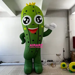 Globo inflable de pepino para hombre, de pie, personaje de dibujos animados de frutas y verduras