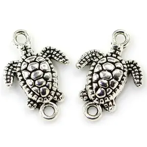 可爱的海洋动物龟珠颜色可爱的孔金属珠手镯装饰配件