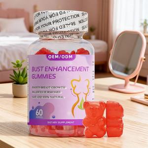 Vegan borstvergrotende gummy supplement voor vrouwen, natuurlijke borstvergroting en stevigheid ondersteunende zachte kauwtabletten - Product Image 1