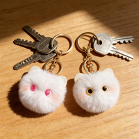 Porte-clés en peluche chat Kawaii personnalisé, pendentif monstre mignon, mini poupée en peluche, breloque de sac, porte-clés moelleux, ornement suspendu