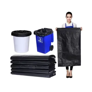 黑色再生工业回收LDPE HDPE塑料重型香味垃圾袋重型垃圾桶内衬垃圾袋