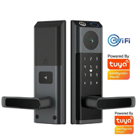 Kamera Pintu Pintar Tuya WiFi Remote Control HD Peephole Viewer dengan Audio Dua Arah, Kunci Pintu Digital Mortise Deadbolt Sidik Jari