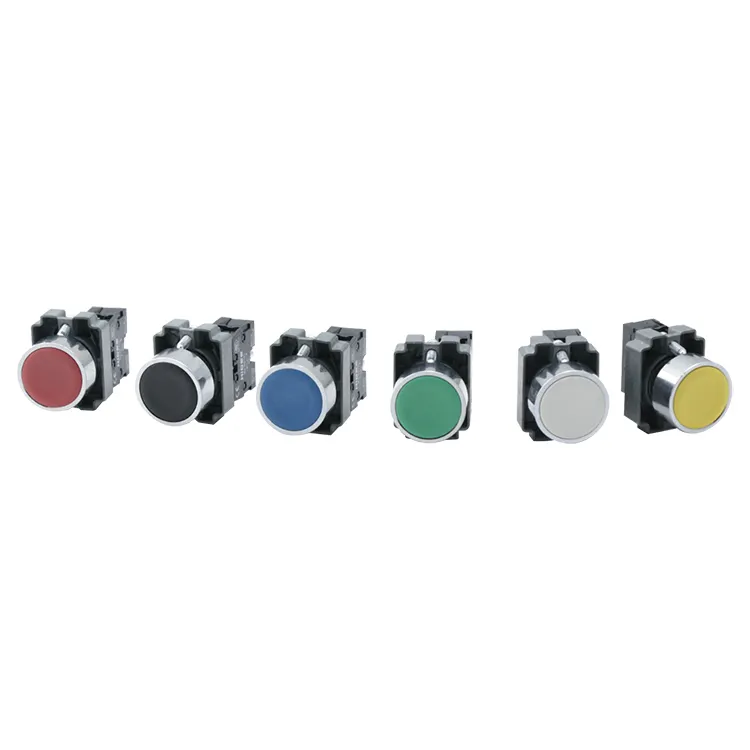 LAY5 Series waterproof Push Button Switch 1NO 1NC bule red green flat push botton switch with mark