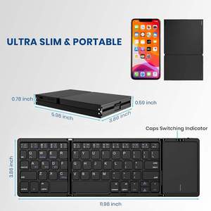 Compact Wireless Keyboard with <b>Mouse</b> Touch Foldable Folding <b>bluetooth</b> Keyboard Touchpad Wireless Keypad Foldable Keyboard - Product Image 4