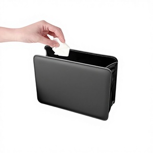 Cubo de basura para coche, caja de almacenamiento plegable para puerta, bolsa de almacenamiento montada en la puerta, accesorios de cuero para el interior del coche - Product Image 1