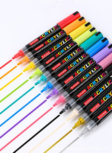 Marcadores Acrílicos para Arte, 12 Colores, Rotulador de Pintura para Rocas, Piedra, Cerámica, Vidrio, Madera, Lienzo, Manualidades, <span class=keywords><strong>Graffiti</strong></span>, Dibujo - Product Image 2