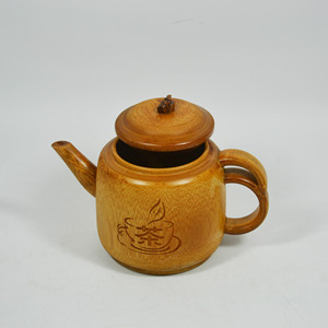 Bamboo Teapot Set Cylinder Shape Coffee Brown With Lid For Afternoon Tea Kung Fu Tea - Product Image 4
