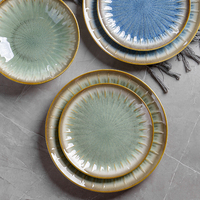 Assiettes en céramique de style nordique personnalisables, design minimaliste émaillé, compatibles lave-vaisselle, pour restaurant et usage domestique, idéales pour servir des salades