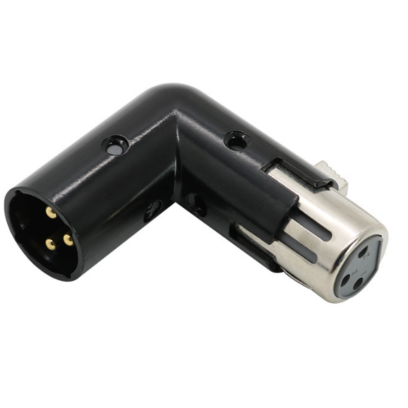 Right Angle 3-PIN XLR Balanced Male to Female Adapters Audio Video Jack Adapter Speakon Connector
