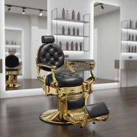 Fauteuil de Barbier Professionnel Inclinable Rétro Doré Antique – Vente en Gros Fabricant