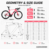 Vélo de route en carbone KOZO II T800, Shimano 105 2x12, pneus Goodyear 700x28C, freins à disque hydrauliques, roues tubeless H50, course