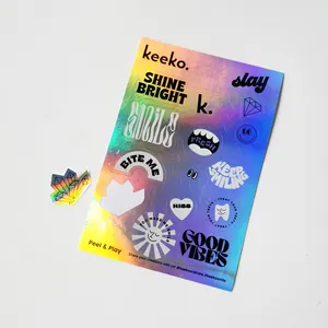 A4 A5 A6 Voll farbdruck Wasserdichtes selbst klebendes Vinyl blatt Benutzer definiertes Logo Kiss Cut Sticker Sheet