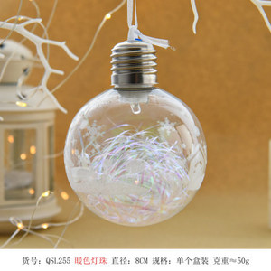 Nueva Bola de Navidad Transparente de 8CM con Luz, Adorno Colgante para Árbol, Decoración Creativa de Globo de Nieve Luminoso - Product Image 6