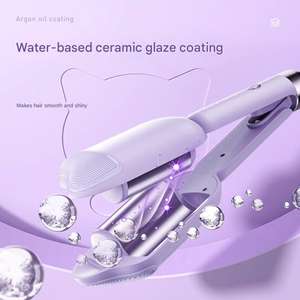 Large <b>Egg</b> Curling Wand for Hair Cat Paw French Omelette Style 36mm Water Wave Sheep <b>Ceramic</b> Iron LCD Cross-Border Product - Product Image 3