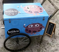 Gerobak Jualan Es Krim Stainless Steel - Gerobak Es Krim Mobile untuk Makanan Ringan