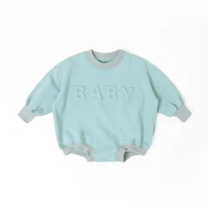 ชุดรอมเปอร์เด็กทารกแขนยาวสีพื้นแบบใหม่ งานปักนูนสามมิติ คอทรงกลม ผ้าฝ้าย ชุดรอมเปอร์เด็กแรกเกิด - Product Image 3