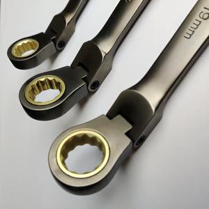 Llave de Trinquete Ajustable de Doble Cabeza Extendida de 8-19 mm, Material CRV, Níquel Negro, Herramientas de Ferretería - Product Image 1