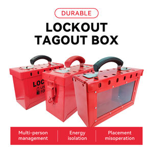 12 पैडलॉक लाल भंडारण समूह लॉक बॉक्स को बिना पारदर्शी दृश्य विंडो ग्लास दृश्य प्रबंधन BLDT27-01 सुरक्षा लॉक - Product Image 6