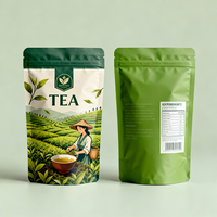 Sac d'emballage personnalisé certifié BRC avec fermeture éclair et fenêtre, refermable, résistant à l'humidité, pour thé et café, pochette autoportante