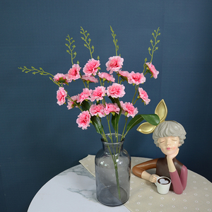 Ramo de <span class=keywords><strong>claveles</strong></span> de seda artificial al por mayor, adornos de mesa para sala de estar, <span class=keywords><strong>claveles</strong></span> largos - Product Image 5