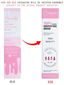 100% Kolinsky Acrylic Nail <b>Brush</b>, Acrylic Nail <b>Brush</b> for Manicure, Glittery With Metal Handle, Durable Pink Handle - Product Image 6