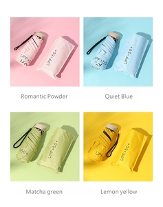 Mini Ombrello Tascabile Pieghevole a 5 Sezioni, Ultraleggero Portatile per Sole e Pioggia, Protezione UV UPF 50+, Regalo Aziendale Personalizzabile - Product Image 4