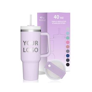 Nouveautés <span class=keywords><strong>2023</strong></span> - Ventes chaudes - Tasse isotherme H2.0 améliorée de 40 oz avec poignée et paille - Tasse de voyage prête à être expédiée - Logo personnalisé - Product Image 3