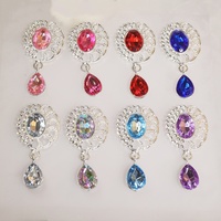 Nuevos accesorios DIY, hebilla de diamante decorativa, colgante de gota de agua dorada, placa de flor, broche, placa, tapas de cuentas de cristal, accesorios para el cabello