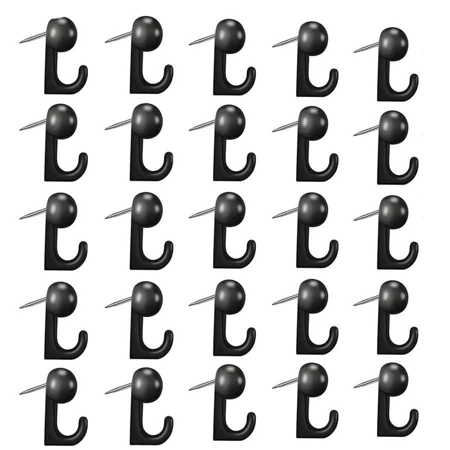 High Quality 50 Pieces Push Pin Hooks Plastic Thumb Tacks Wall Pin Hook Hangers for Documents Hooks Pushpin
