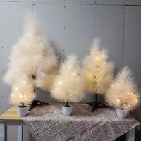 Ensemble de sapins de Noël Puwei, herbe de la pampa artificielle, roseau de 40 cm, décoration de table intérieure, style nordique, transfrontalier