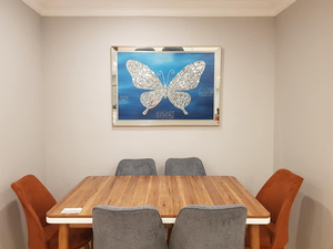 Miroir Simple en verre de Style moderne, cadre de plateau, Design papillon, décoration murale de la maison, livraison à la main - Product Image 4