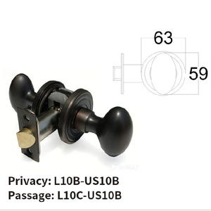 Serrure de passage à verrouillage de confidentialité en bronze huilé, style européen de luxe, pour chambre, villa, hôtel, salle de réunion - Product Image 1