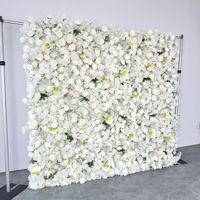 Mur de fleurs artificielles en soie faites à la main, Hortensia, Pivoine, Rose - Bleu, Blanc, Rose poudré, Écologique, Mariage, Saint-Valentin