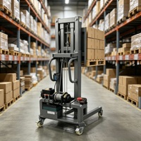 Transpalette semi-électrique léger 300 kg, mini gerbeur manuel, télécommande sans fil, hauteur de levage max. 1,2 m, 220 V, haute performance