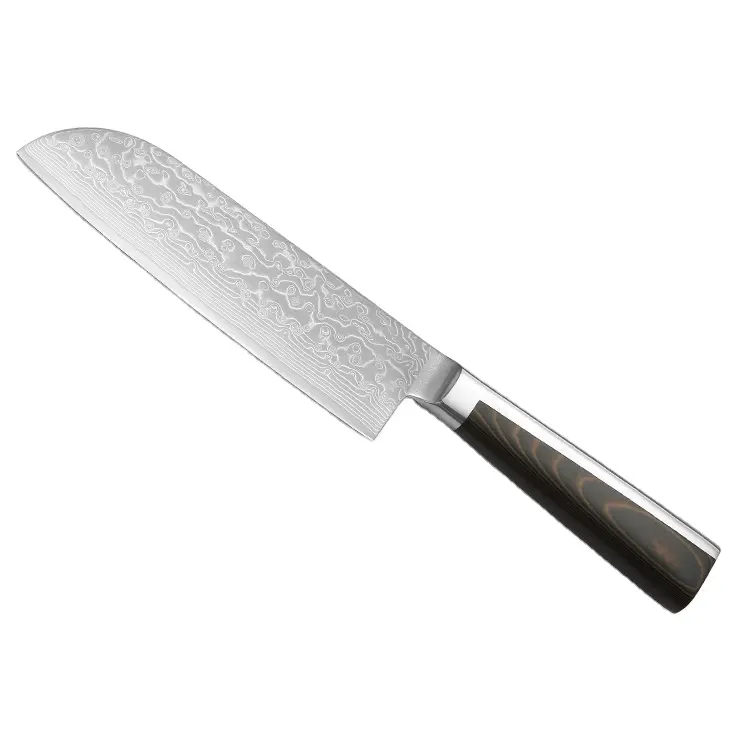7 Inch Professional Japanese Sushi Knife Micarta Handle Chef Santoku Knife Damascus Kitchen Knife